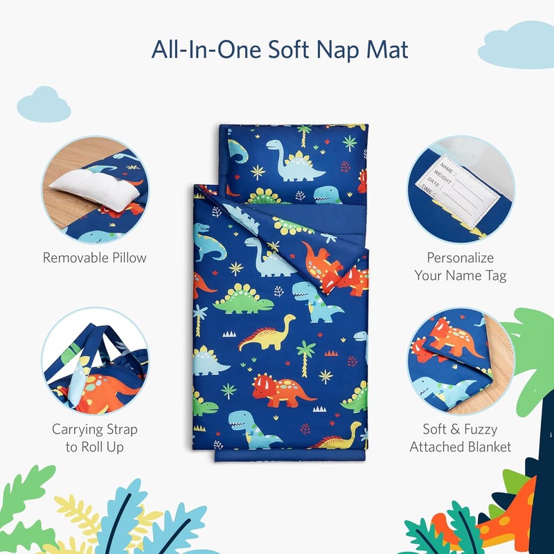 Cokouchyi Extra Large Toddler Nap mat by , Toddler Sleeping Bag with Removable Pillow, Measures 53 x 21 x 1.5 Inches, Sleeping Mat, Ideal for Daycare and Preschool Kindergarten - Image 2
